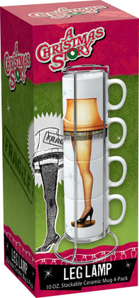 Thumbnail for A Christmas Story Leg Lamp Ceramic Mug (Stacking 4-Pack / 10oz / Closed Box) – 4 PC PPK