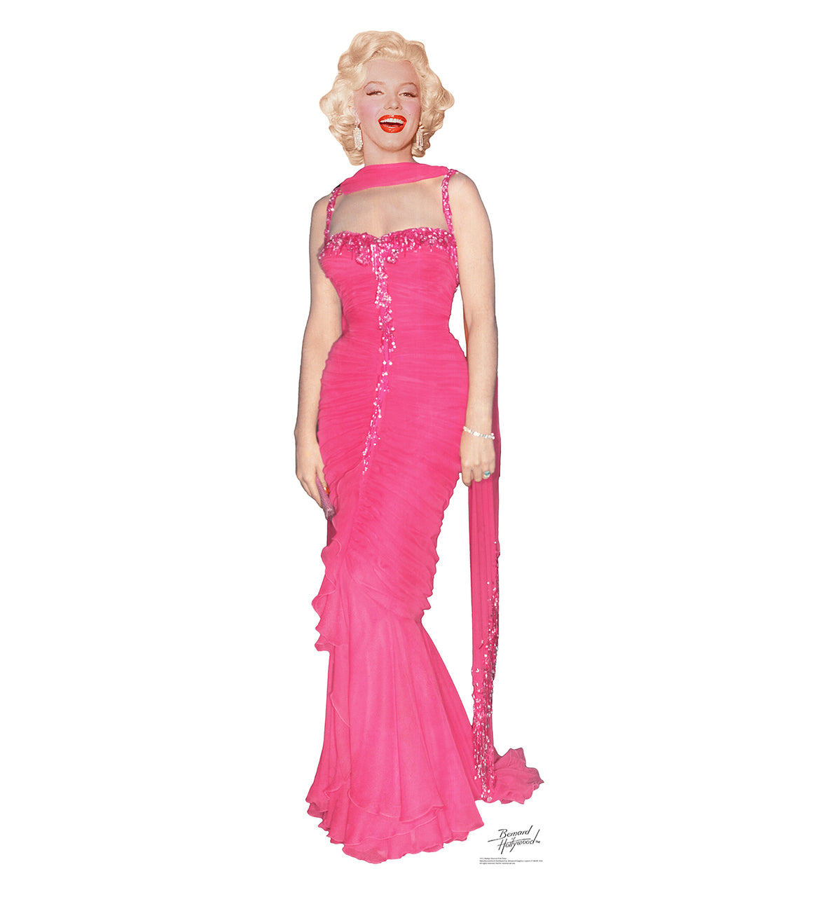 Life-size Marilyn Monroe Pink Dress Cardboard Cutout