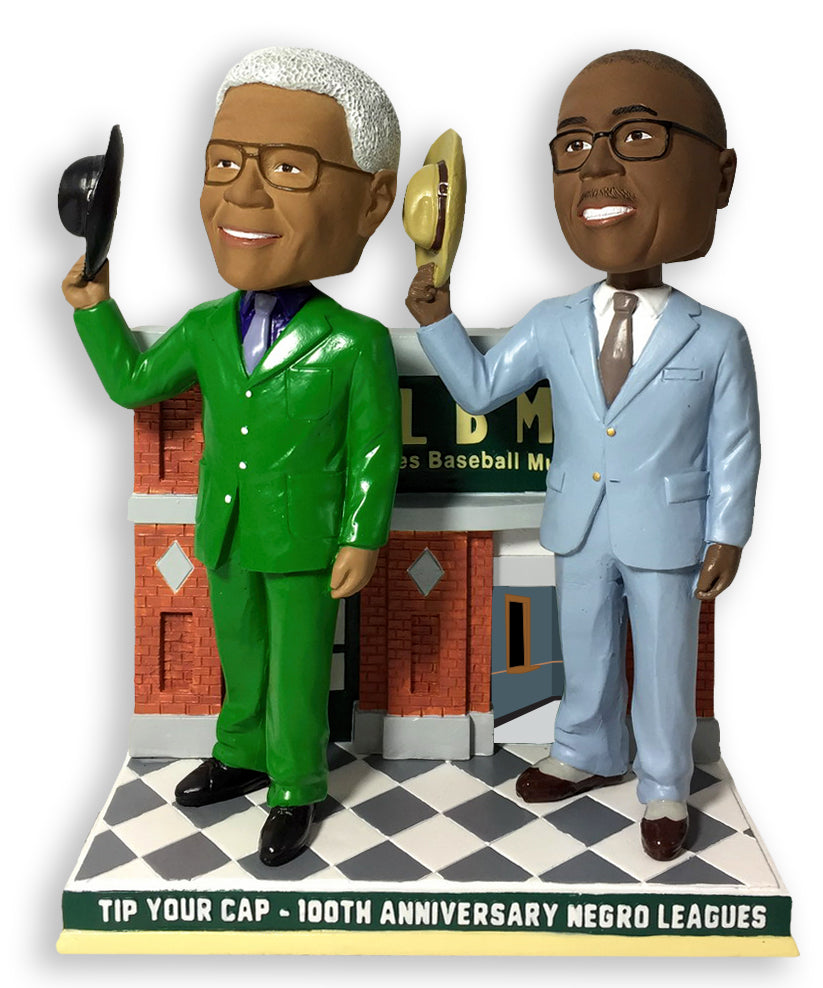 Buck O'Neil & Bob Kendrick Tip Your Cap Bobblehead Negro Leagues