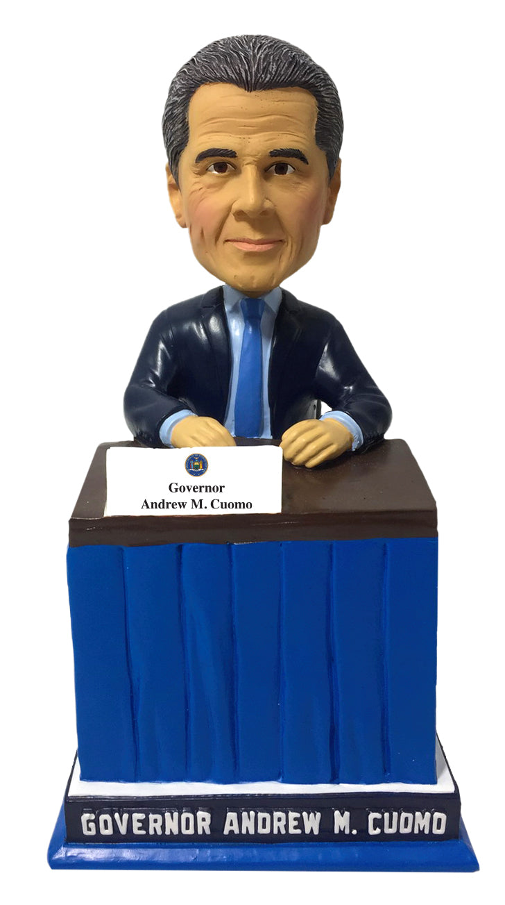 Governor Andrew Cuomo New York Sitting at desk with tie Bobblehead