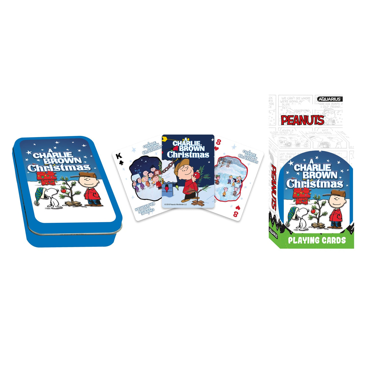 Peanuts Charlie Brown Christmas Playing Cards (Embossed Tin Gift Box Packaging) (PDQ) – 12 PC PPK