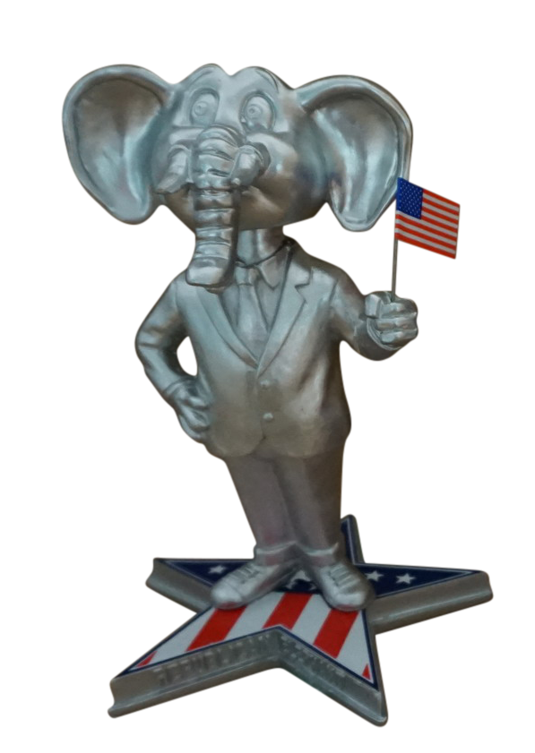 Republican Elephant Presidential Campaign 2016 Silver Version Bobblehead
