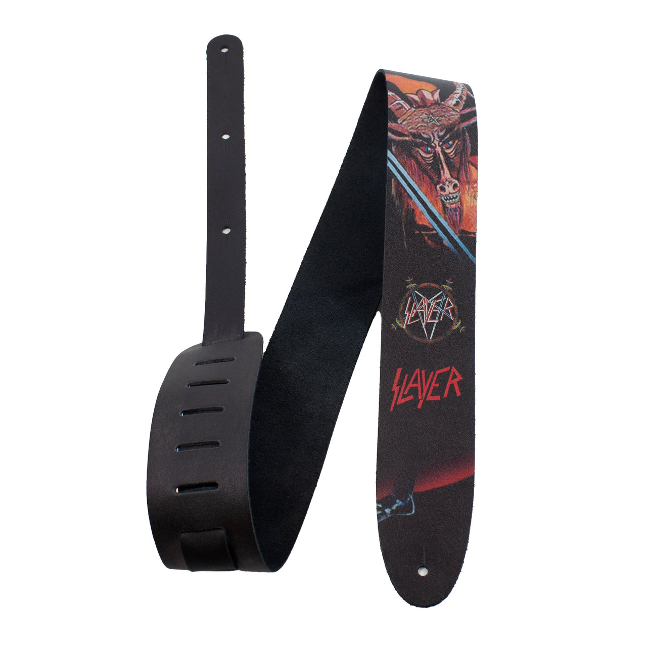 SLAYER SHOW NO MERCY PRINTED LEATHER GUITAR STRAP