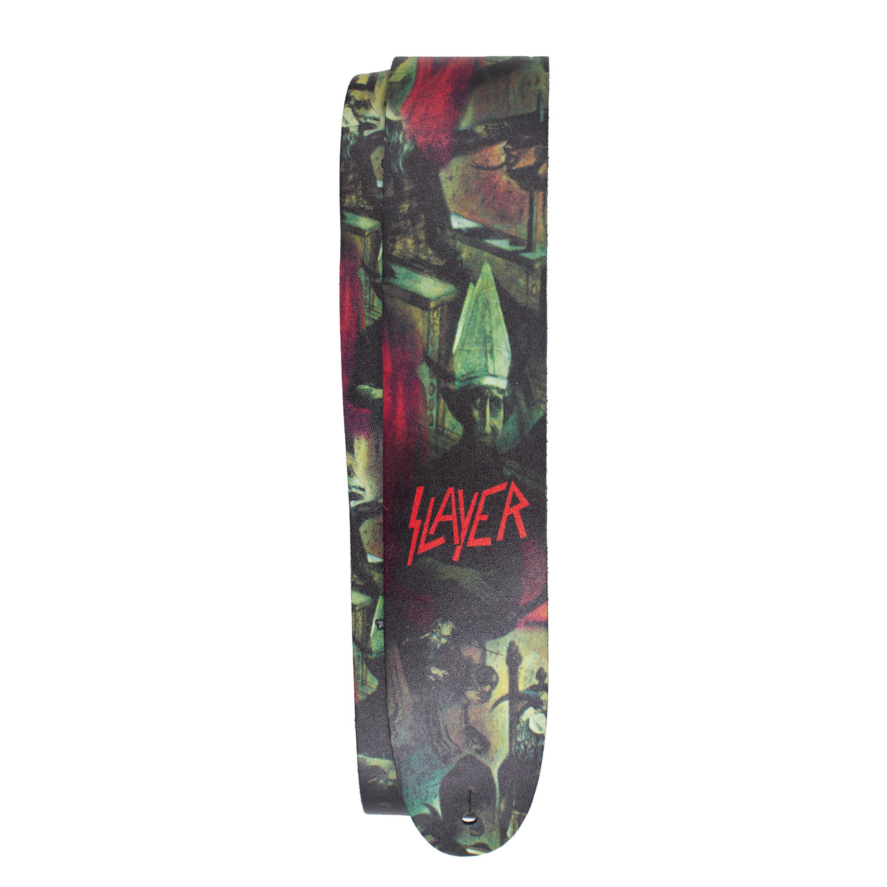 SLAYER REIGN IN BLOOD PRINTED LEATHER GUITAR STRAP