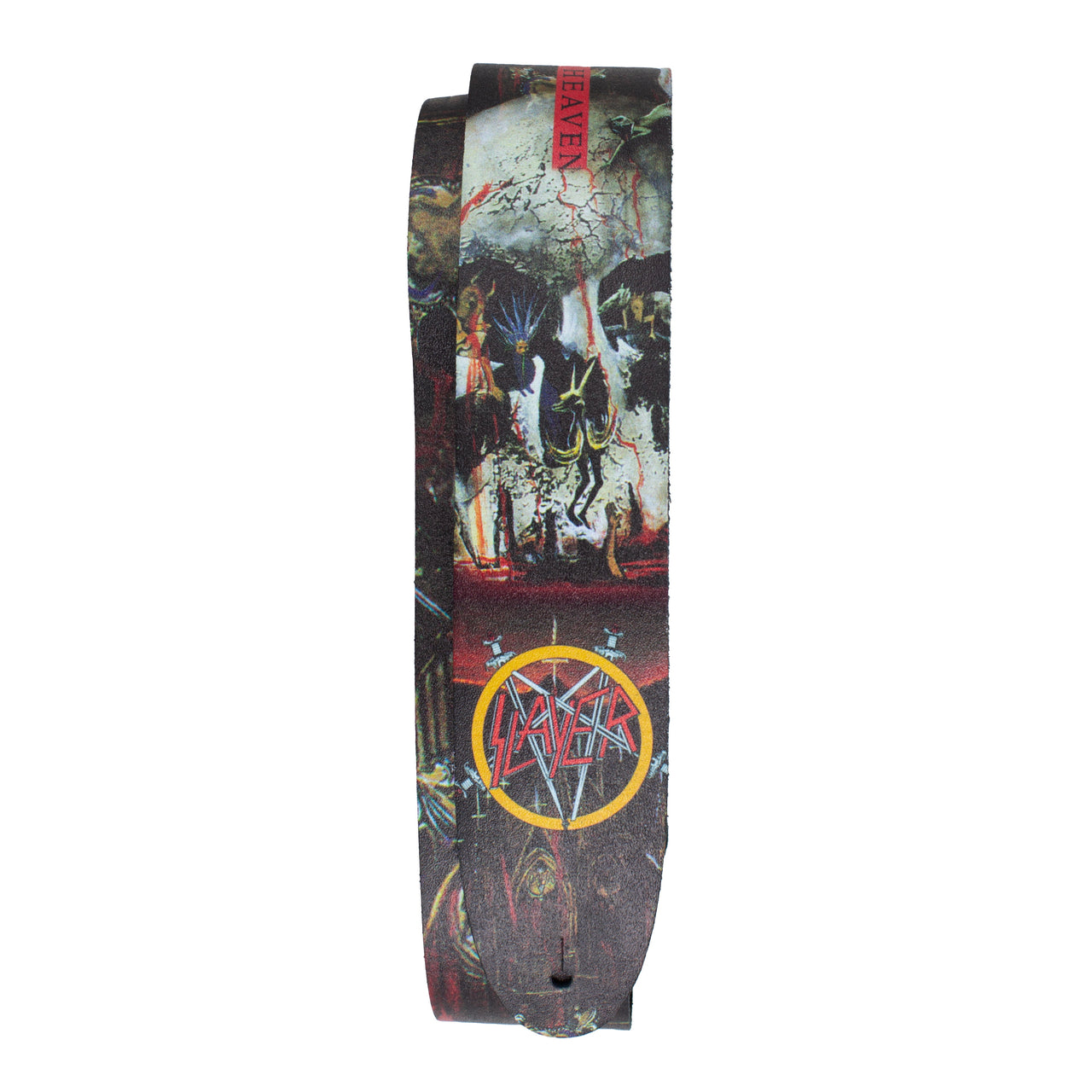 SLAYER SOUTH OF HEAVEN PRINTED LEATHER GUITAR STRAP