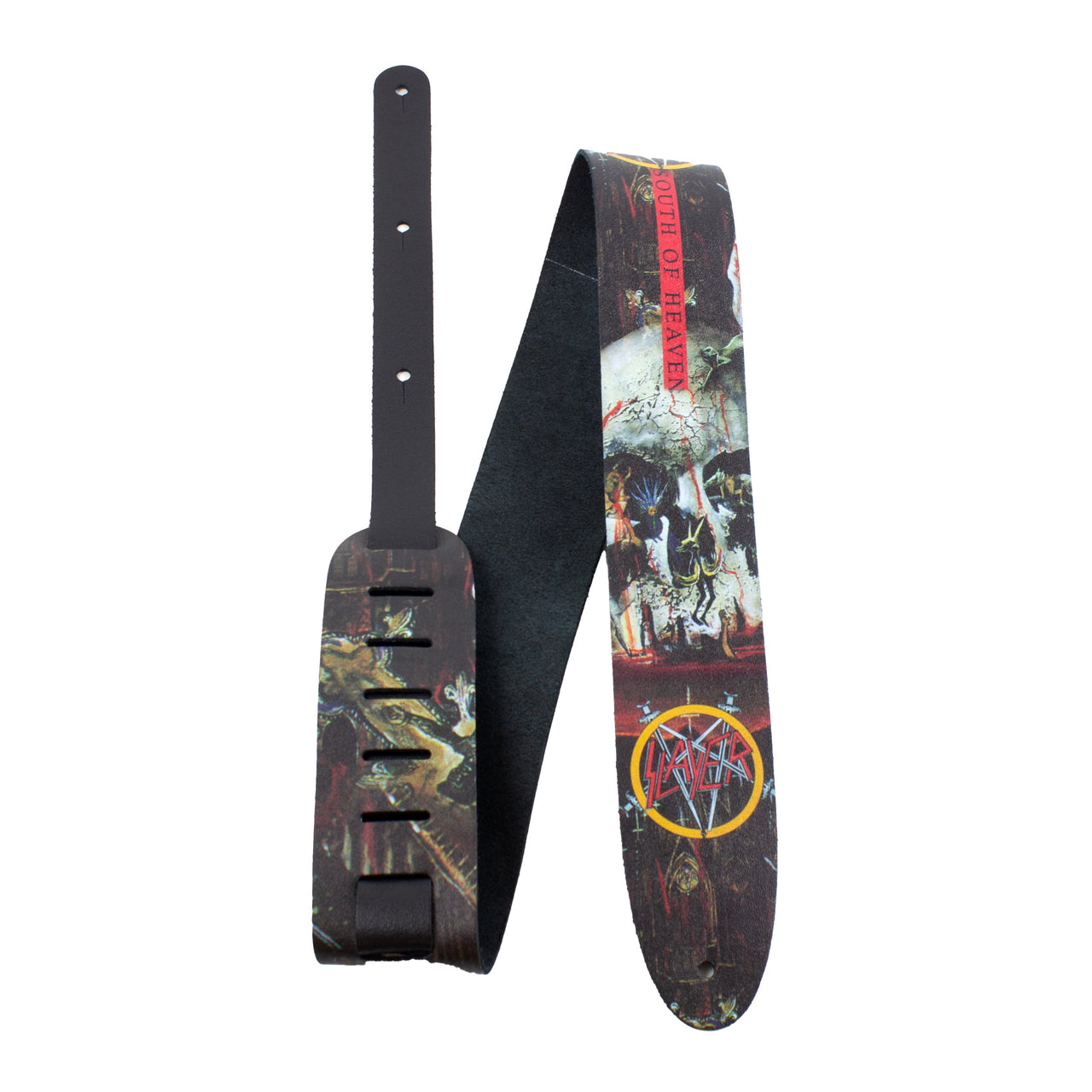 SLAYER SOUTH OF HEAVEN PRINTED LEATHER GUITAR STRAP