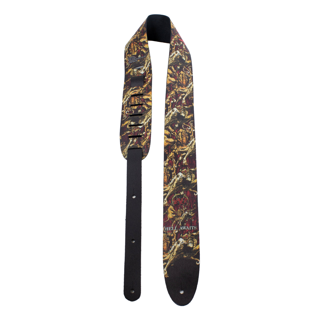 SLAYER HELL AWAITS PRINTED LEATHER GUITAR STRAP