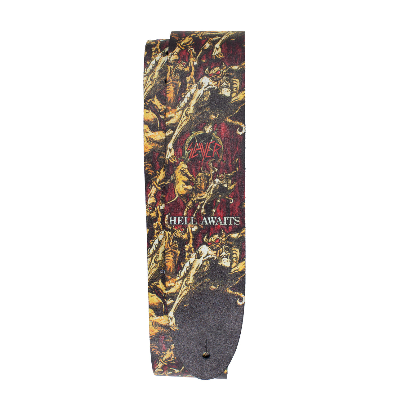 SLAYER HELL AWAITS PRINTED LEATHER GUITAR STRAP