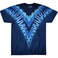 Thumbnail for Cool Blue V Unprinted Tie-Dye T-Shirt