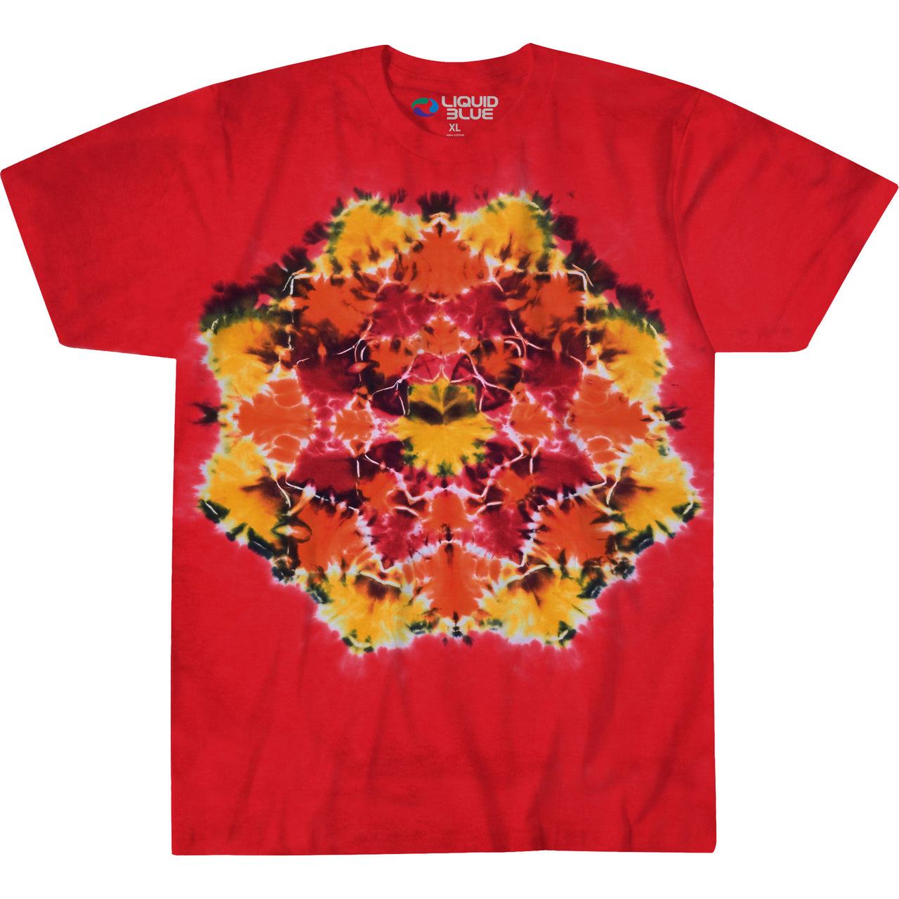 Red Mandala Unprinted Tie-Dye T-Shirt