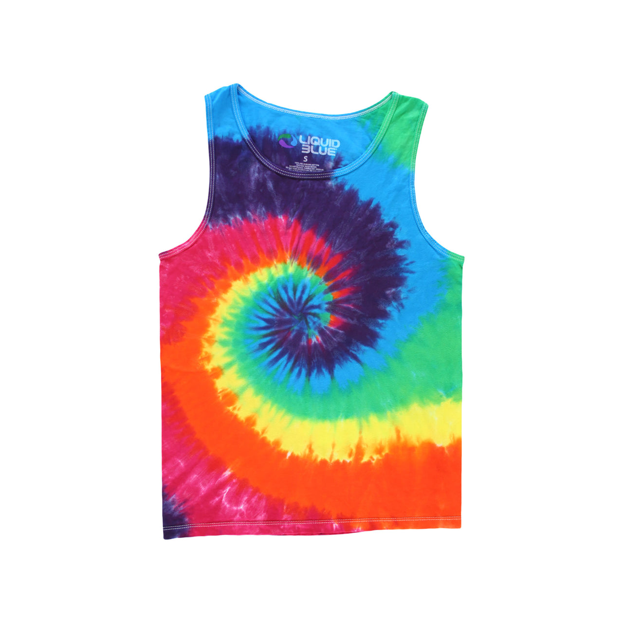 Rainbow Spiral Unprinted Tie-Dye Tank Top T-Shirt