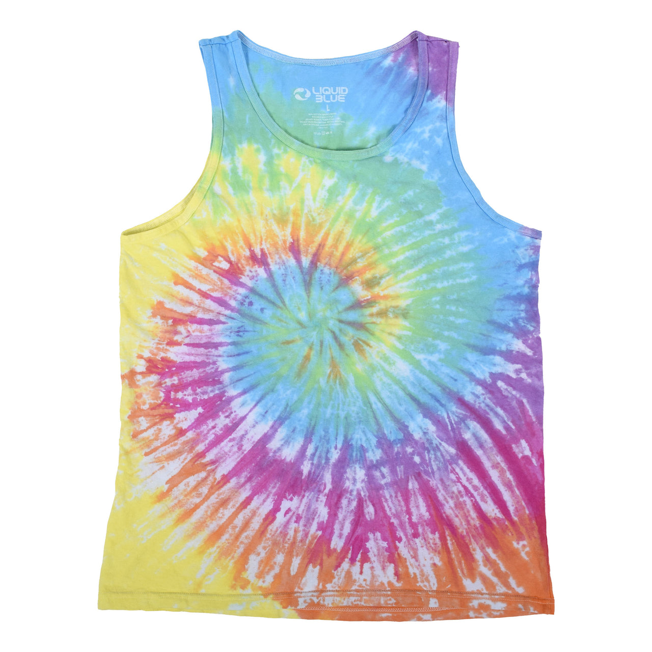 Pastel Spiral Unprinted Tie-Dye Tank Top T-Shirt