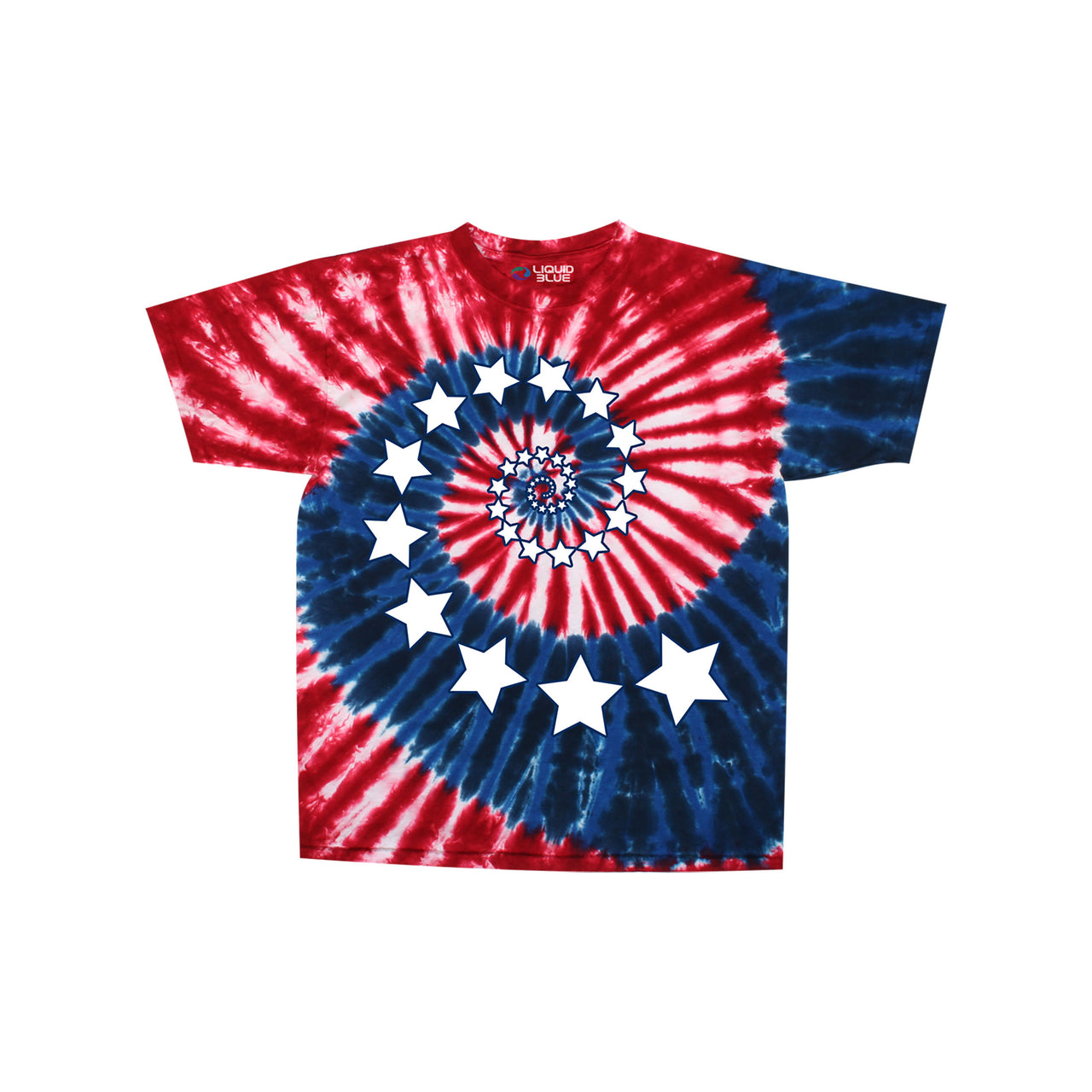 Stars And Stripes Spiral Tie-Dye T-Shirt