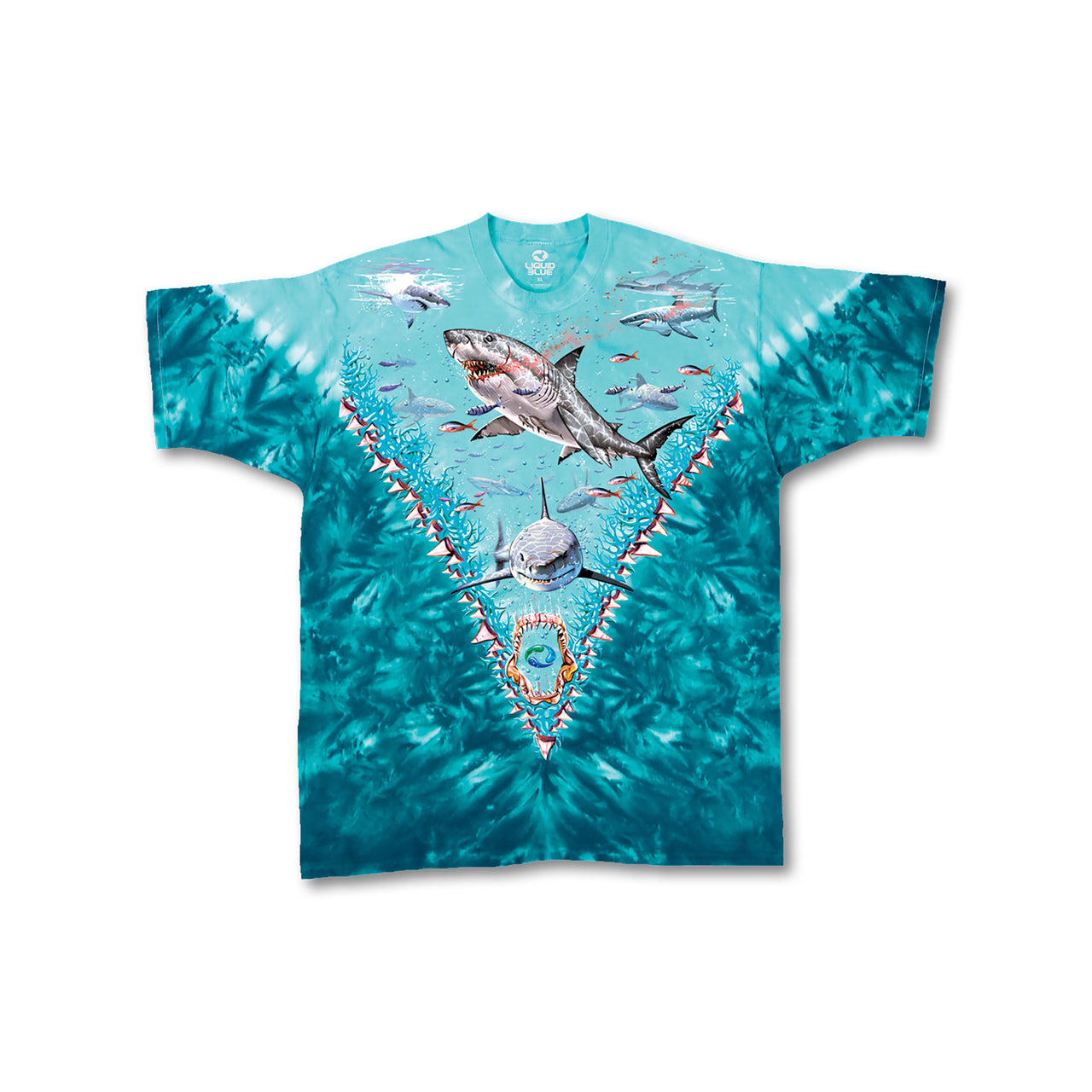 Great White Sharks Tie-Dye T-Shirt