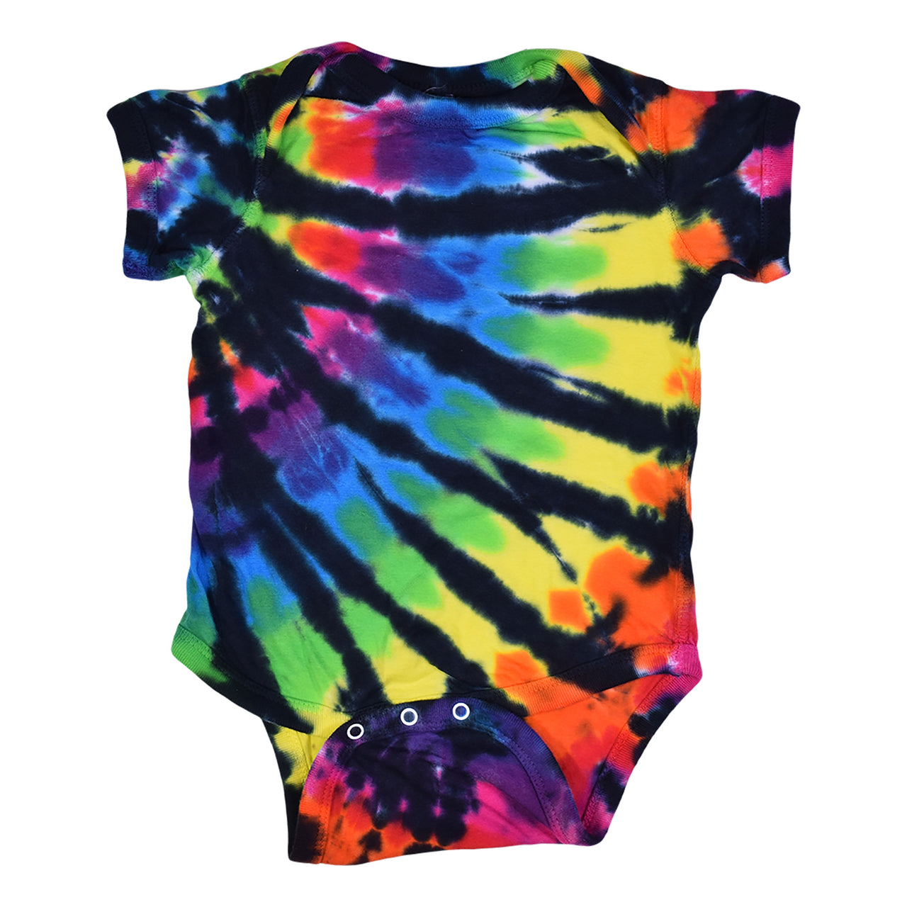 Rainbow Black Streak Tie-Dye Onesie
