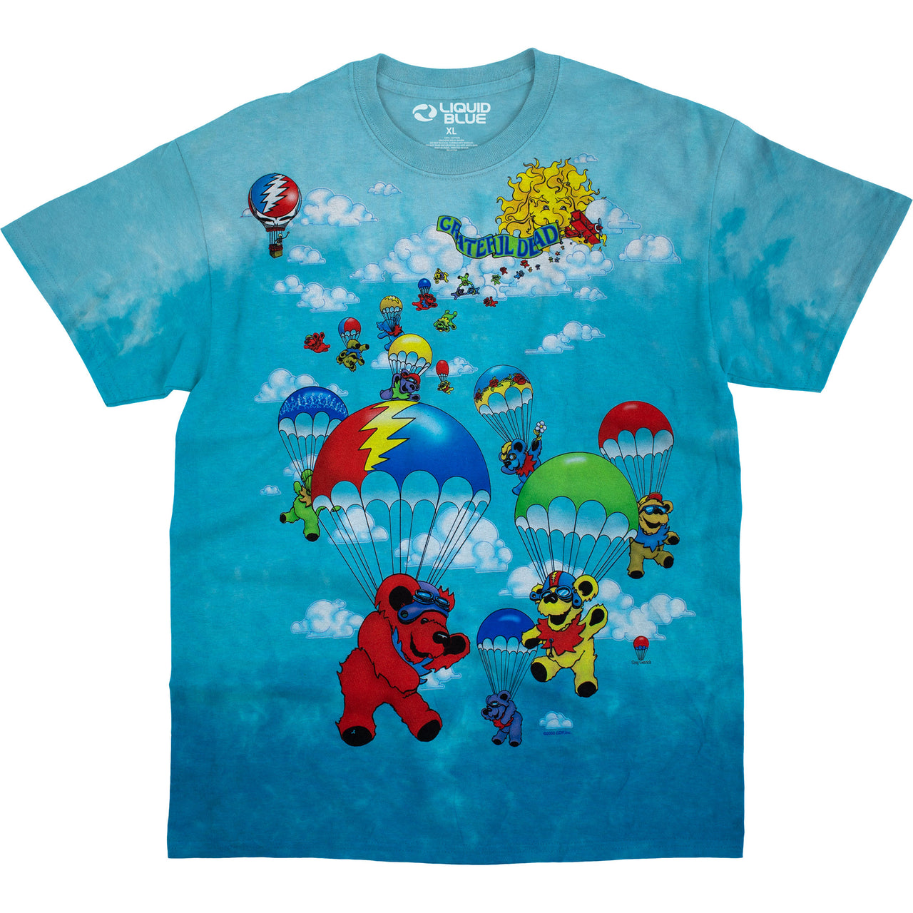 Parachuting Bears Tie-Dye T-Shirt
