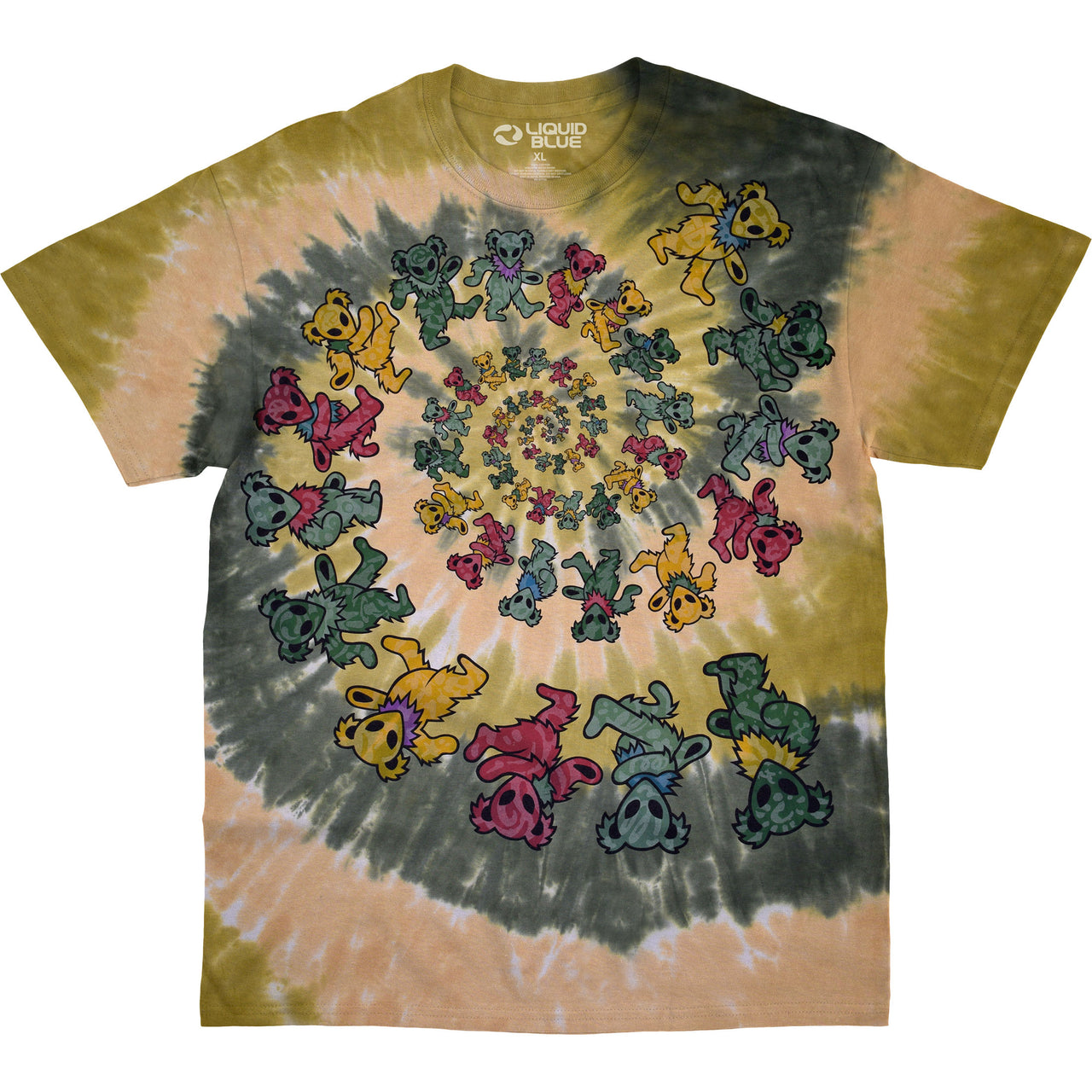 Alien Spiral Bears Tie-Dye T-Shirt
