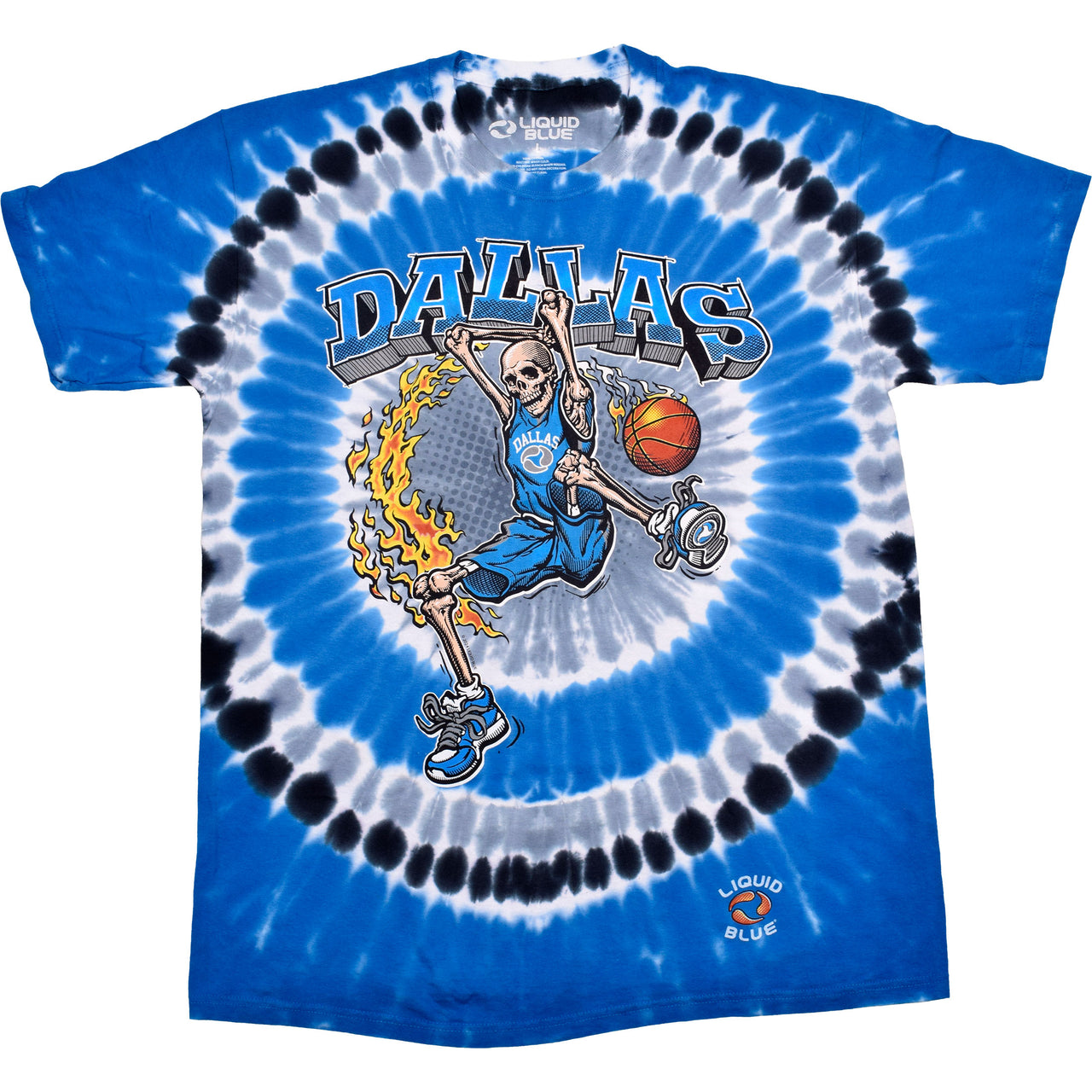 Dallas Dunker Basketball Skeleton Tie-Dye T-Shirt