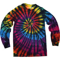 Thumbnail for Rainbow Spiral Streak Unprinted Tie-Dye Long Sleeve T-Shirt