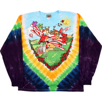 Thumbnail for Bi-Plane Bears Tie-Dye Long Sleeve T-Shirt