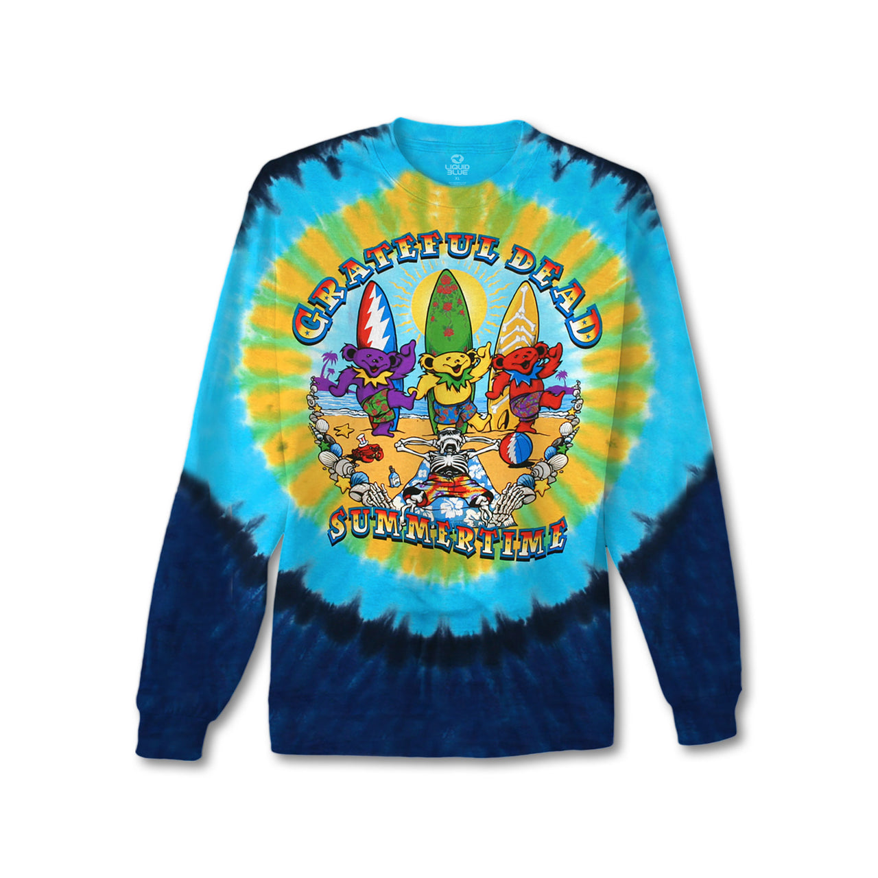 Beach Bear Bingo Tie-Dye Long Sleeve T-Shirt