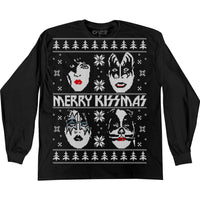 Thumbnail for Merry KISSmas Sweater Black Long Sleeve T-Shirt