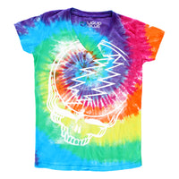 Thumbnail for Stealie Tie-Dye Juniors Long Length V-Neck T-Shirt
