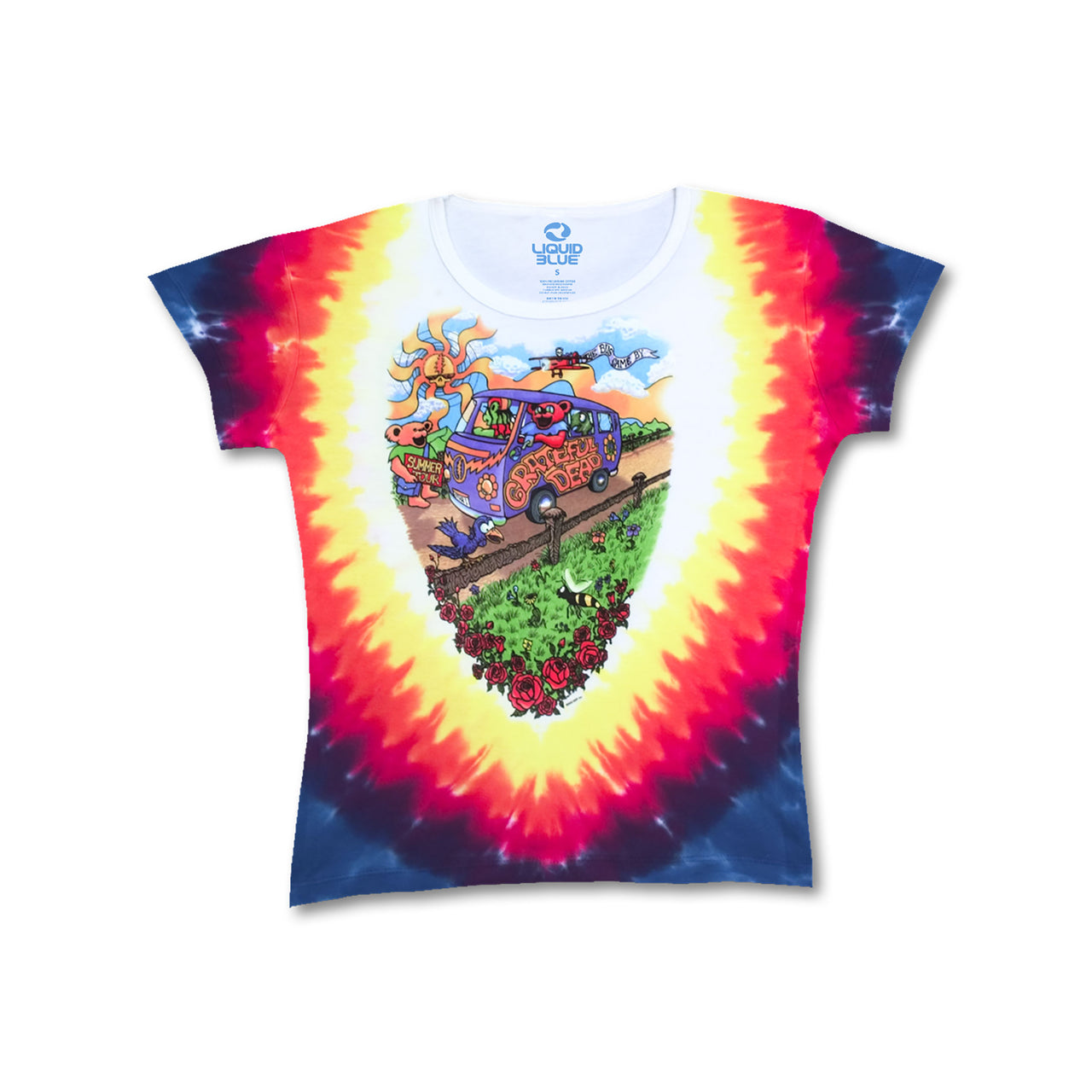 Summer Tour Bus Tie-Dye Juniors Long Length T-Shirt