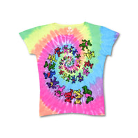 Thumbnail for Spiral Bears Womens Tie-Dye Juniors Long Length T-Shirt