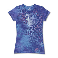 Thumbnail for Baby Blue Tie-Dye Juniors Long Length T-Shirt