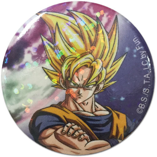 DRAGON BALL Z- SUPER SAIYAN GOKU GLITTER BUTTON