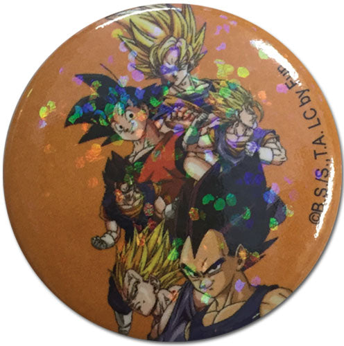 DRAGON BALL Z- VEGETA  AND GOKU GLITTER BUTTON