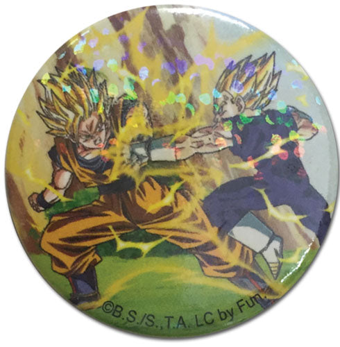 DRAGON BALL Z- GOKU VS VEGETA GLITTER BUTTON