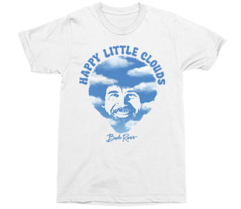 BOB ROSS HAPPY LITTLE CLOUDS T-SHIRT- 3 PC PPK ($10.00 EACH)