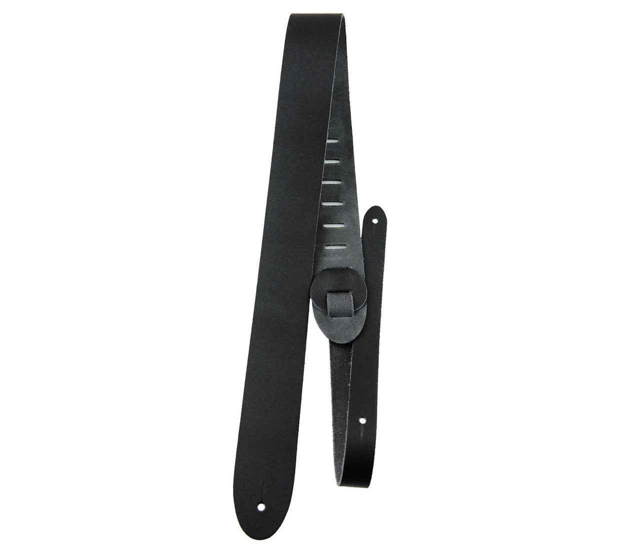 Black Basic Leather Guitar Strap