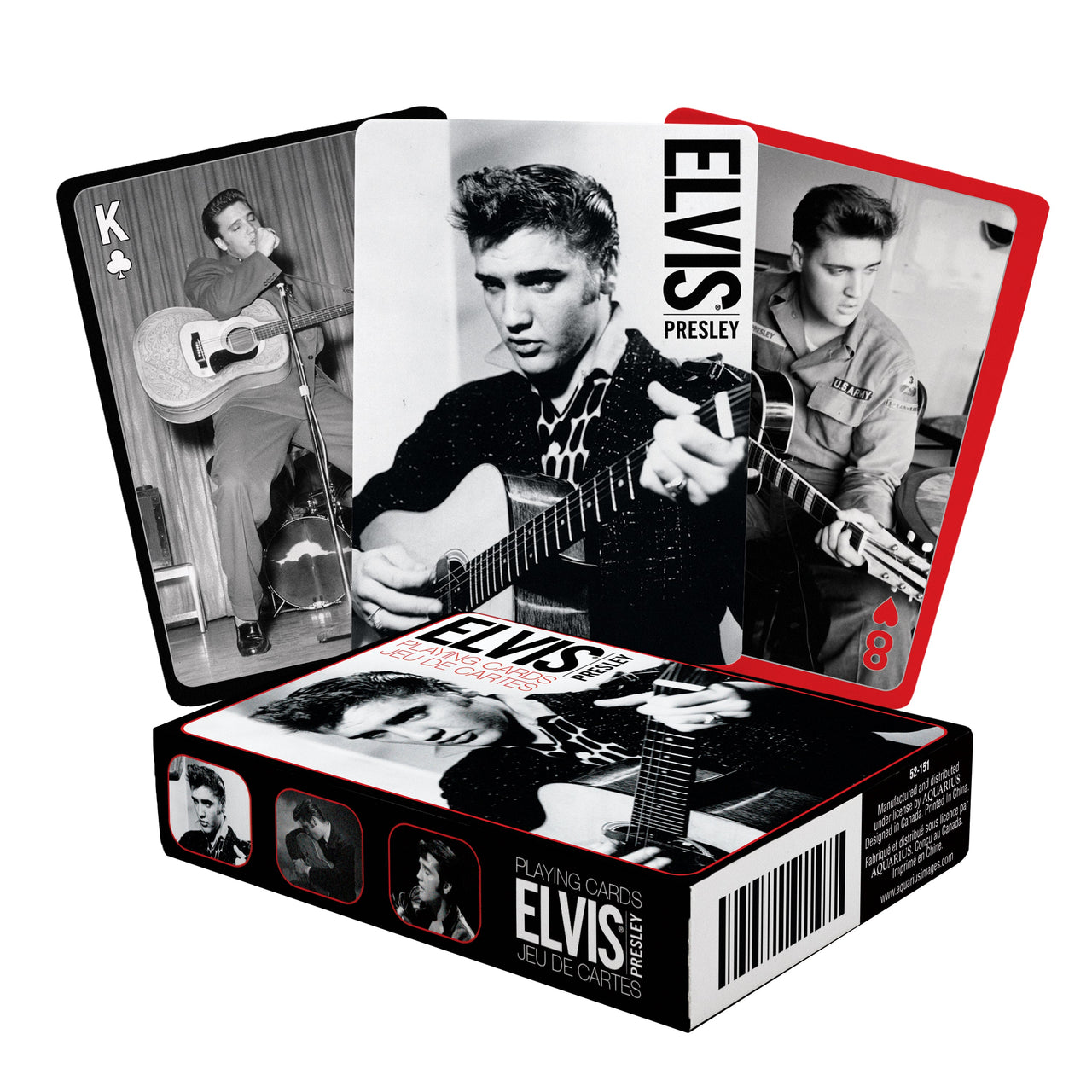 Elvis - Black & White Playing Cards – 6 PC PPK