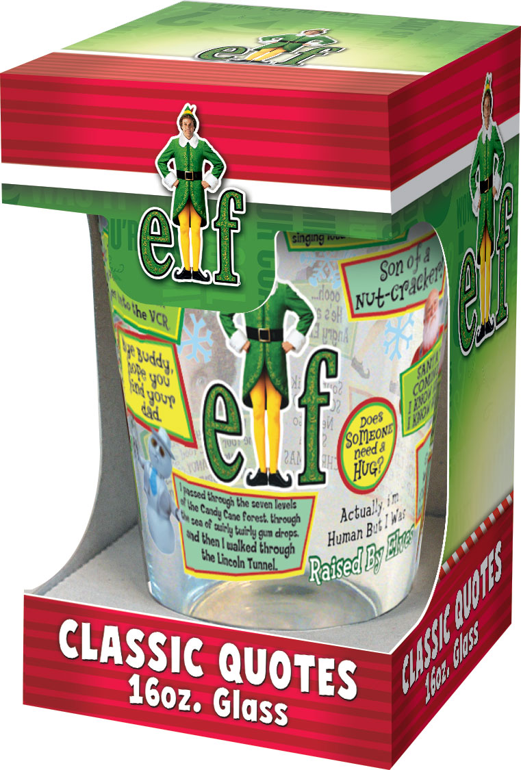 Elf The Movie Classic Quotes Drinking Glass (16oz / Packaged) – 4 PC PPK