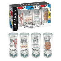 Thumbnail for Friends Watercolor Sketches Skinny Mini Glass 4-PK (packaged) – 4 PC PPK ($7.95 each)