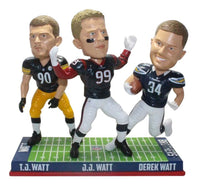 Thumbnail for JJ, TJ Watt Houston Texans, Steelers, Chargers Watt Brothers NFL Bobblehead