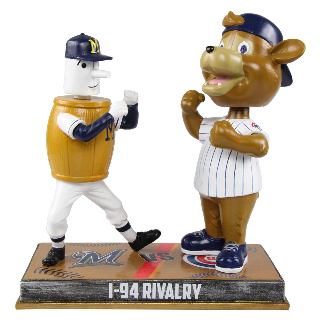 Milwaukee Brewers and Chicago Cubs - Barrelman and Clark Bobblehead MLB