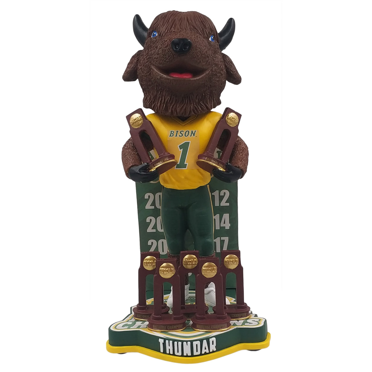 Thundar the Bison North Dakota State 7-Time Football National Champions Bobblehead