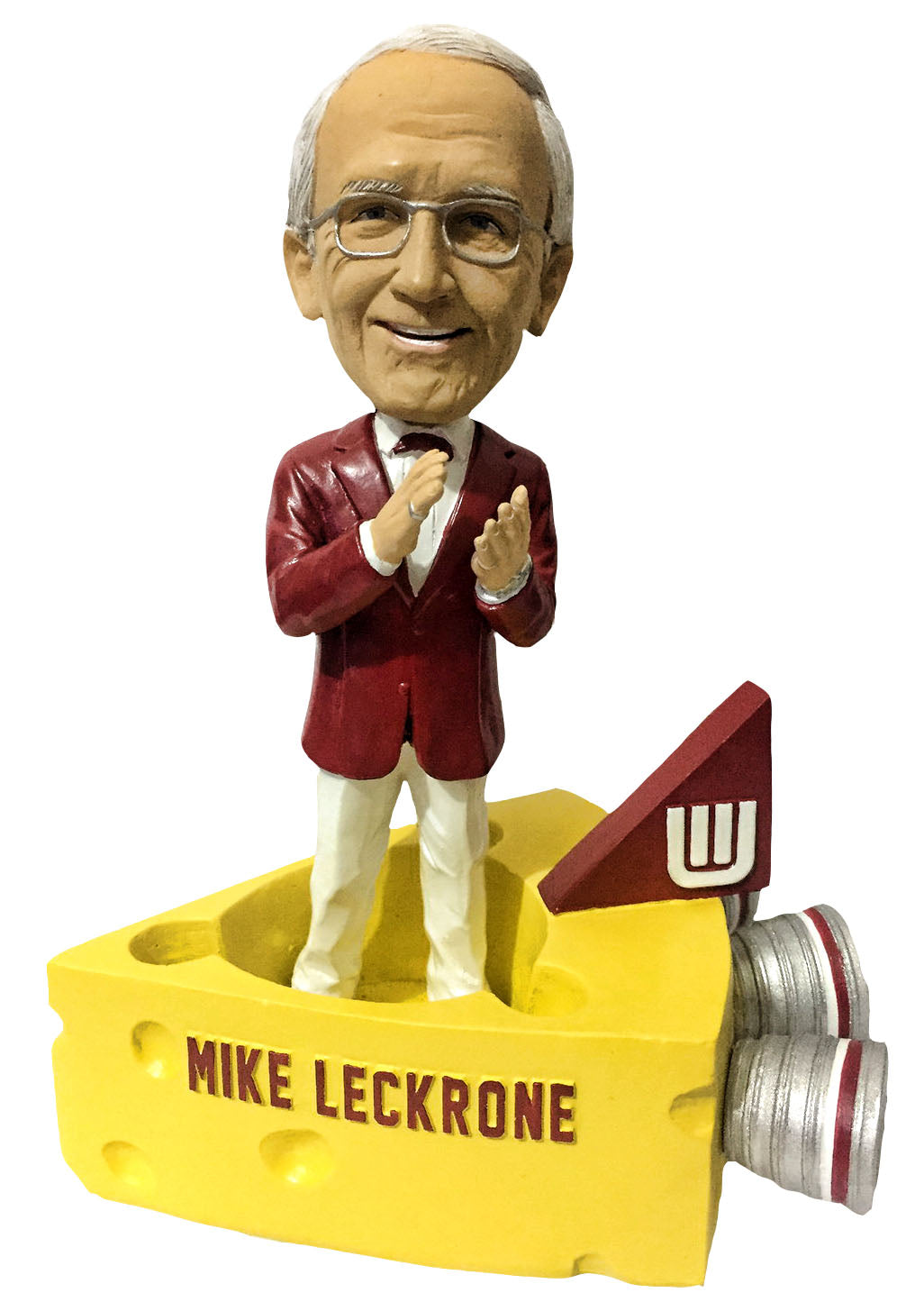 Mike Leckrone Wisconsin Cheesehead Spaceship Singing "On Wisconsin" Bobblehead