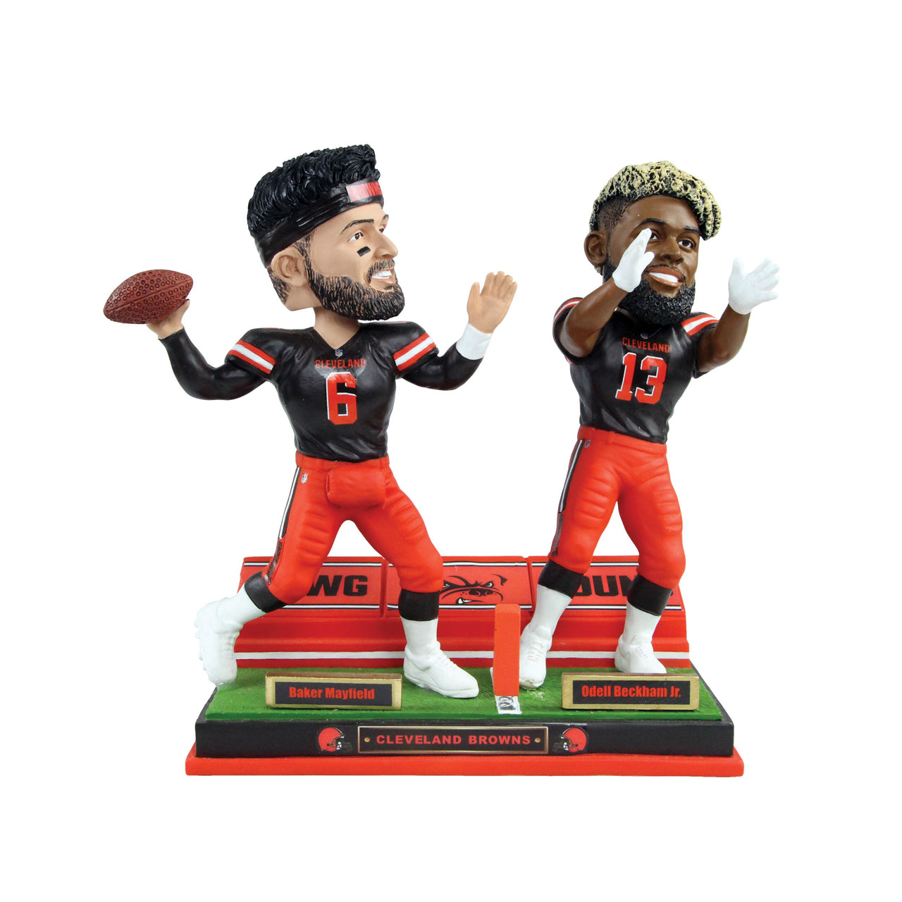 Baker Mayfield & Odell Beckham Jr. Cleveland Browns Dual Passing Bobblehead NFL