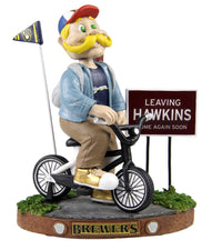 Thumbnail for Bernie Brewer Milwaukee Brewers Stranger Things Mascot on Bike Bobblehead MLB