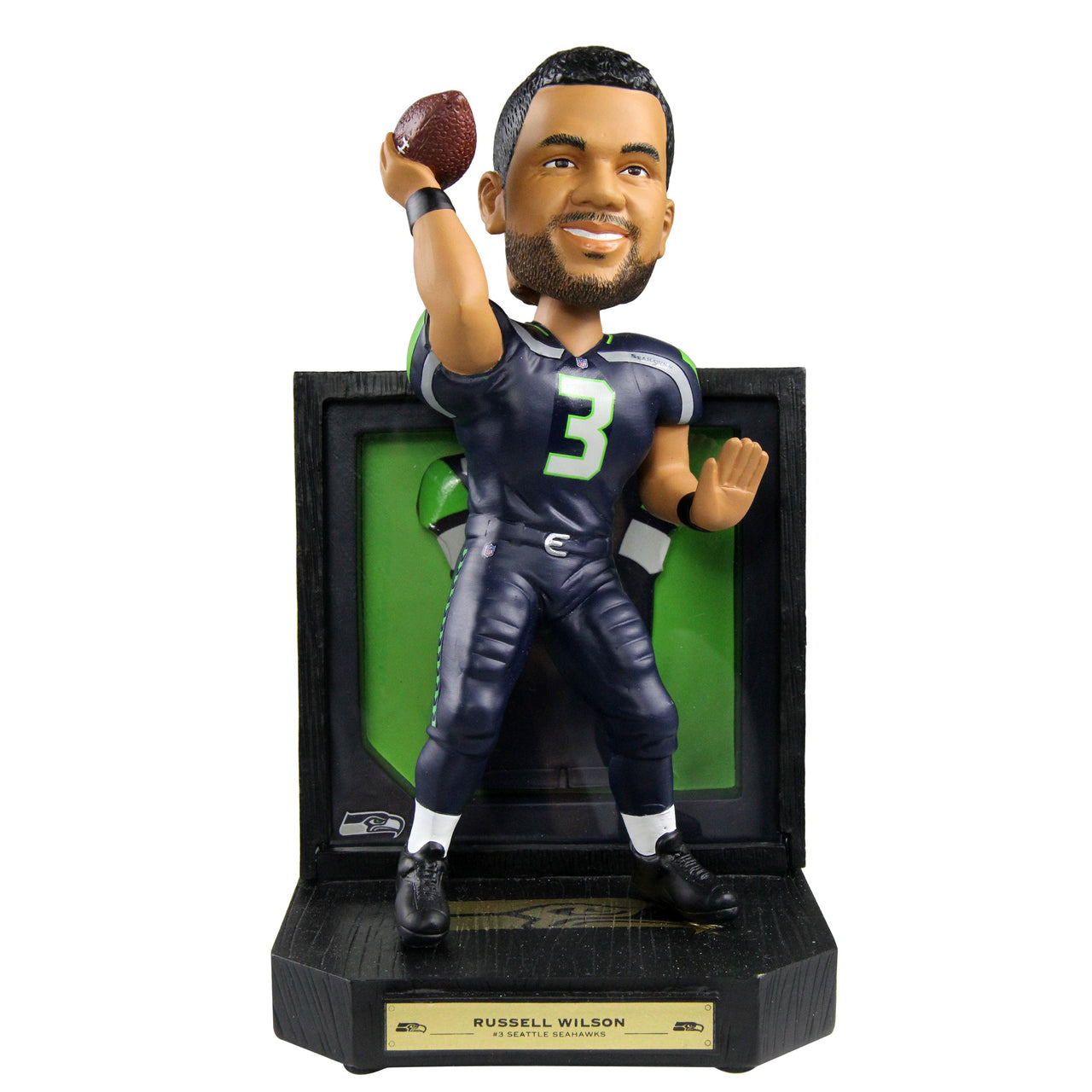 Russell Wilson Seattle Seahawks Framed Showcase Bobblehead NFL