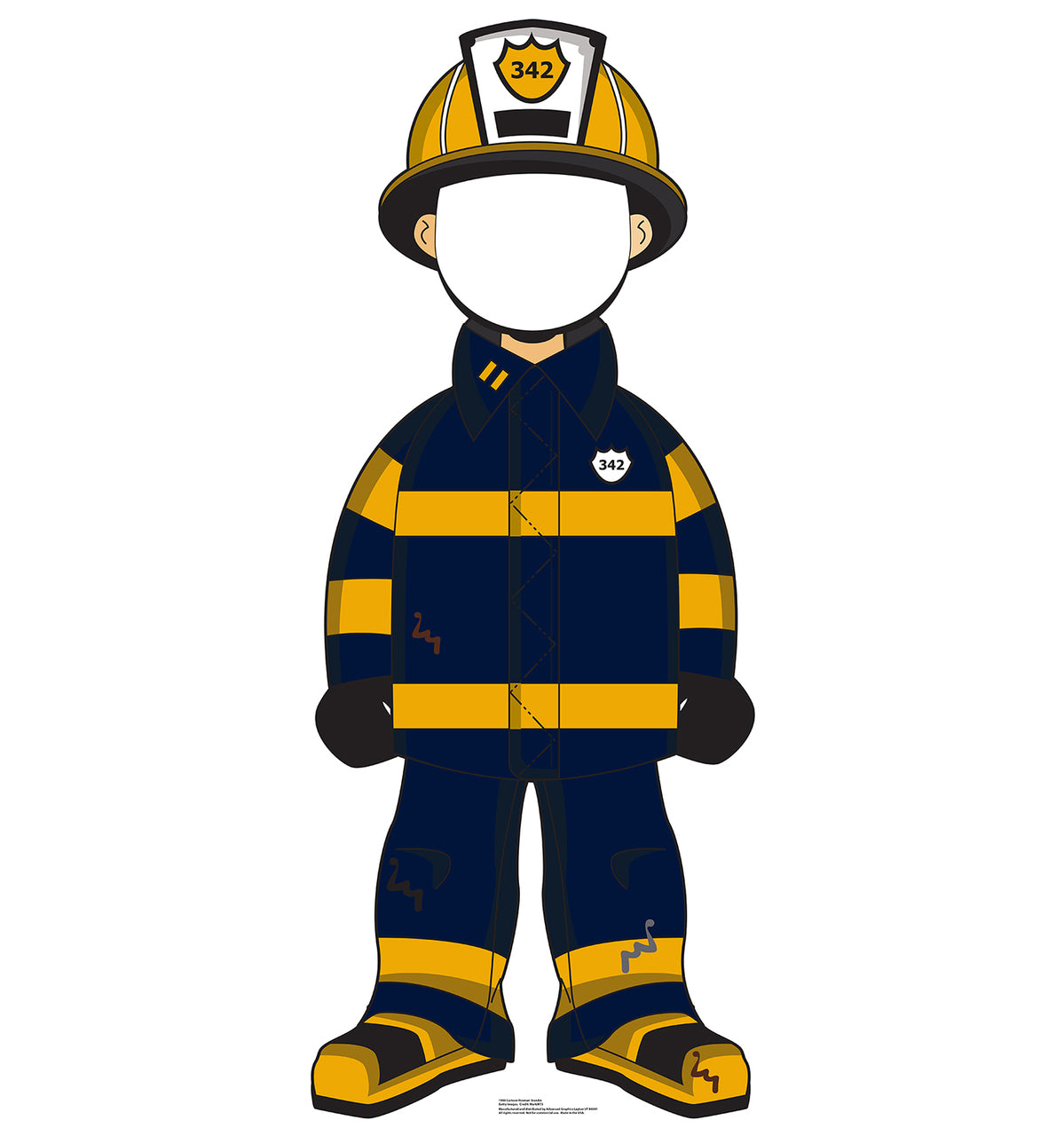 Life-size Cartoon Fireman Standin Cardboard Standup