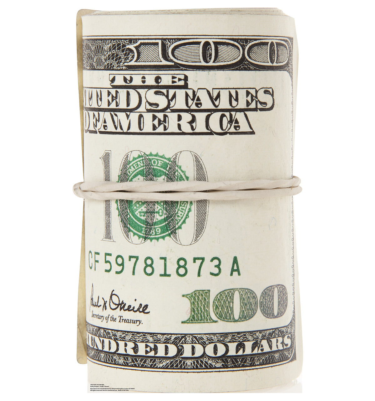 Roll of $100 Bills Cardboard Cutout