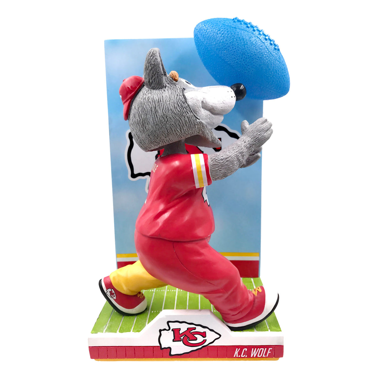 KC Wolf Kansas City Chiefs Action Pose Light Up Ball Bobblehead NFL