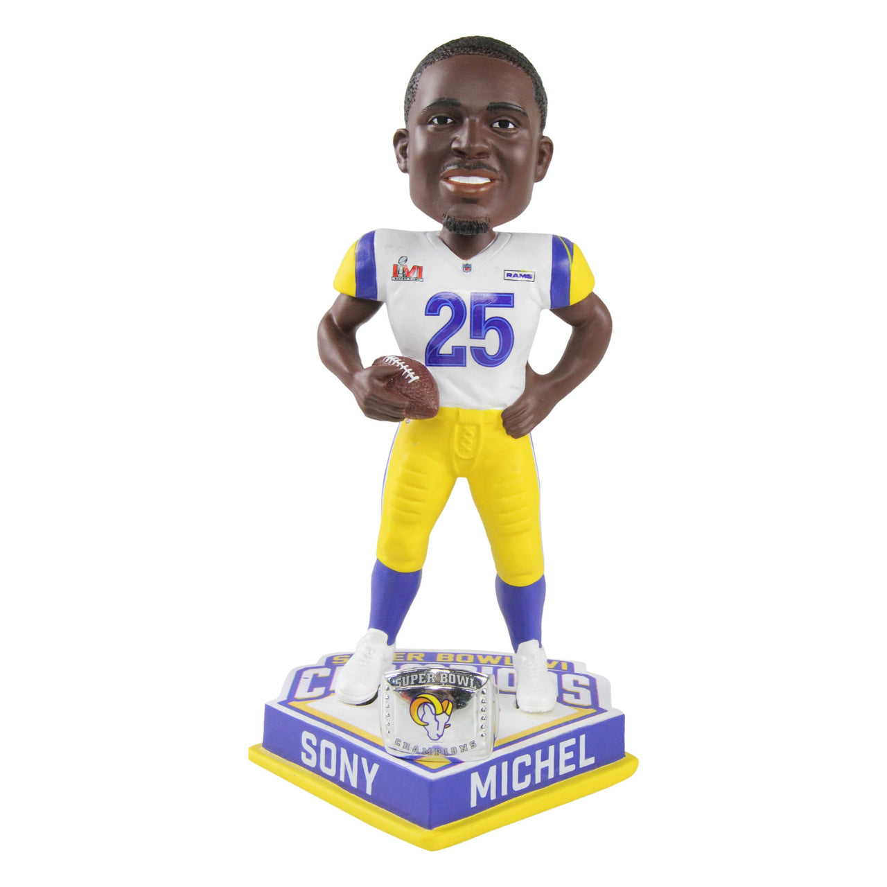 Sony Michel Los Angeles Rams Super Bowl LVI Champions Bobblehead NFL Football