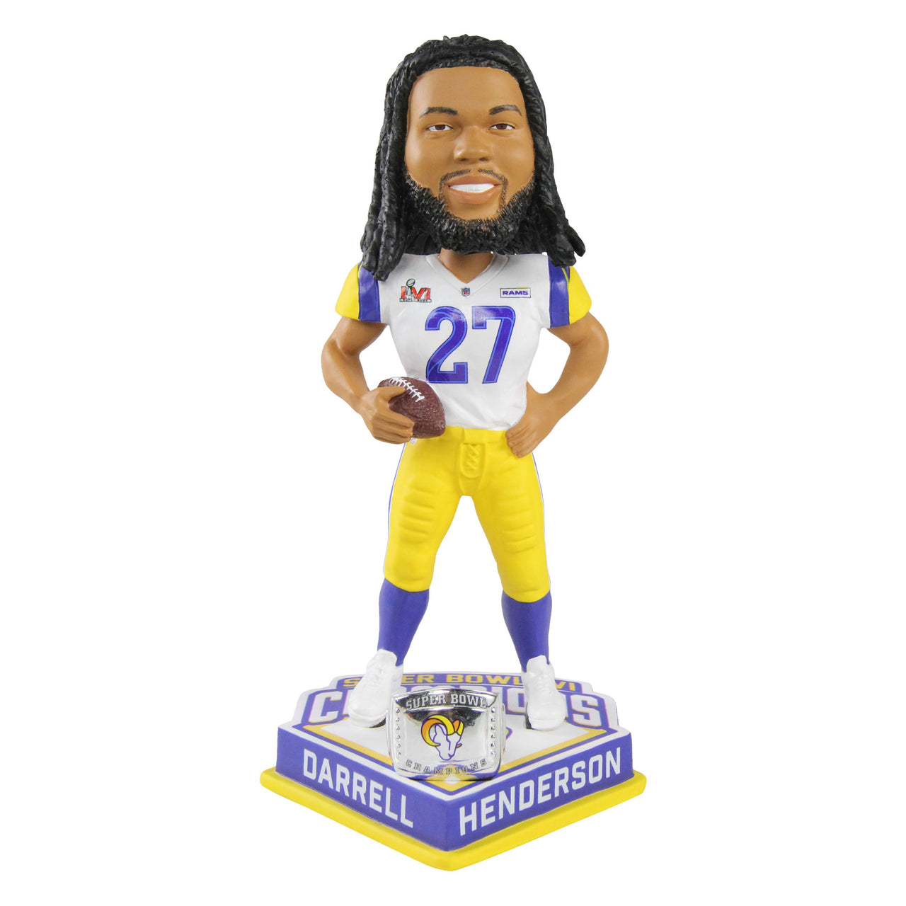 Darrell Henderson Los Angeles Rams Super Bowl LVI Champions Bobblehead NFL Football